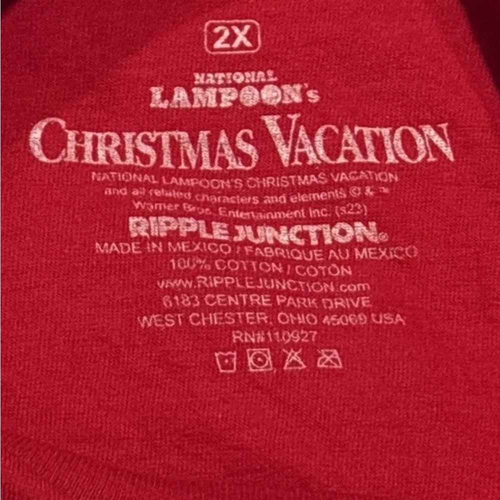 Ripple Junction Red High Voltage Holidays T-Shirt - Picture 4 of 4